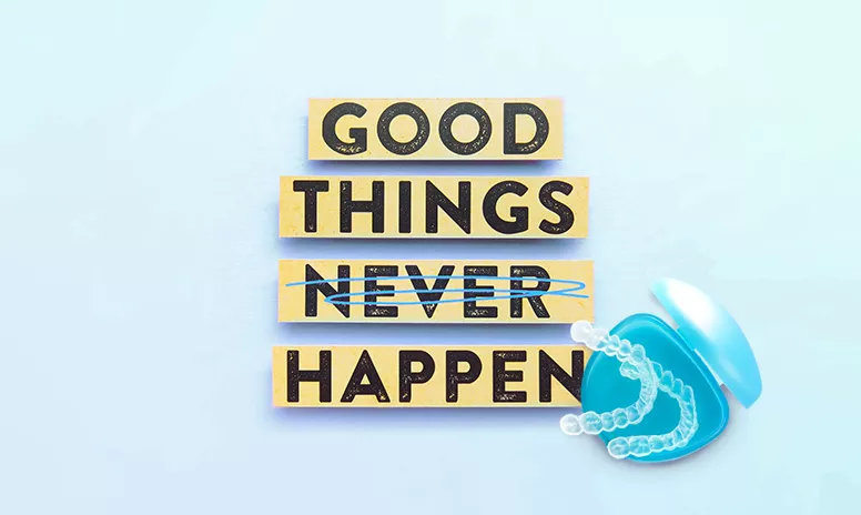 Zitat Good Things happen und Box mit Aligner